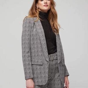 WHBM Herringbone loose fit blazer